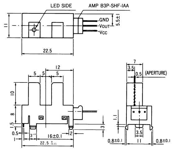 光電傳感器（光學(xué)傳感器）OJ-5203尺寸規(guī)格