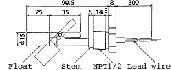 塑料液位開(kāi)關(guān)（水位開(kāi)關(guān)/液位傳感器）MFS10-N1-1尺寸規(guī)格